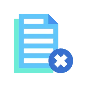 A blue paper with an x on it